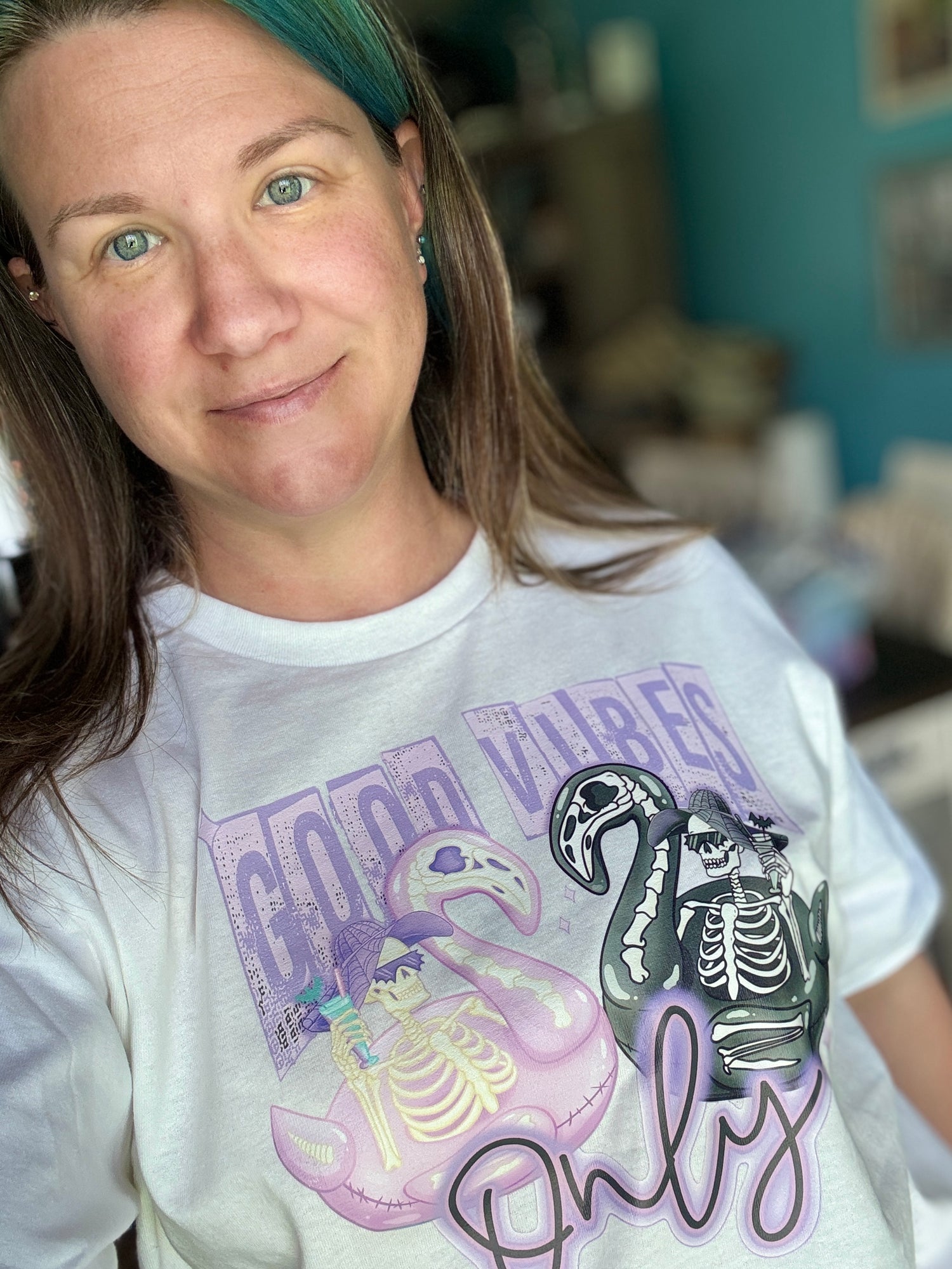 Good Vibes Skelly tee - Mamma Fierce Designs